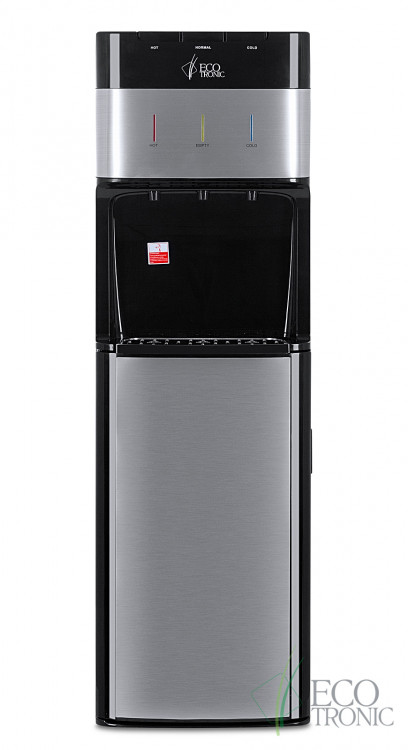 Кулер Ecotronic M30-LXE Black+SS – стильный напольный с нижней загрузкой и 3 кранами подачи воды