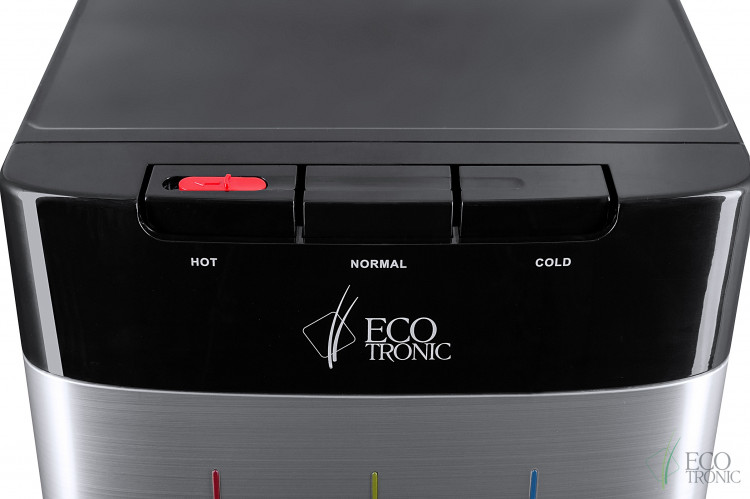 Кулер Ecotronic M30-LXE Black+SS – стильный напольный с нижней загрузкой и 3 кранами подачи воды