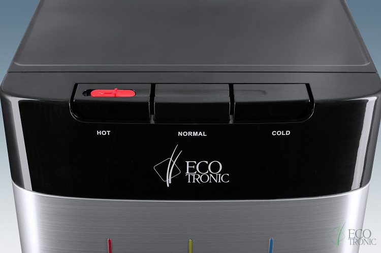 Кулер Ecotronic M30-LXE Black+SS – стильный напольный с нижней загрузкой и 3 кранами подачи воды