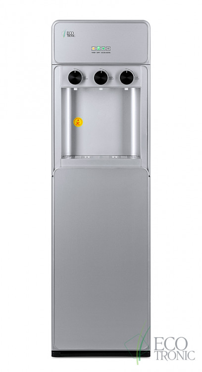 Кулер Ecotronic K42-LXE Full Silver – стильный напольный кулер с электронным охлаждением и нагревом