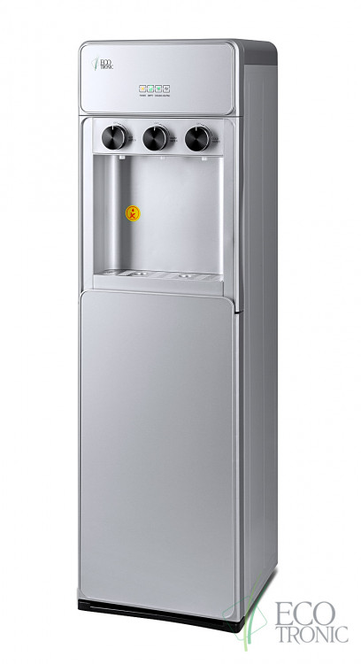 Кулер Ecotronic K42-LXE Full Silver – стильный напольный кулер с электронным охлаждением и нагревом