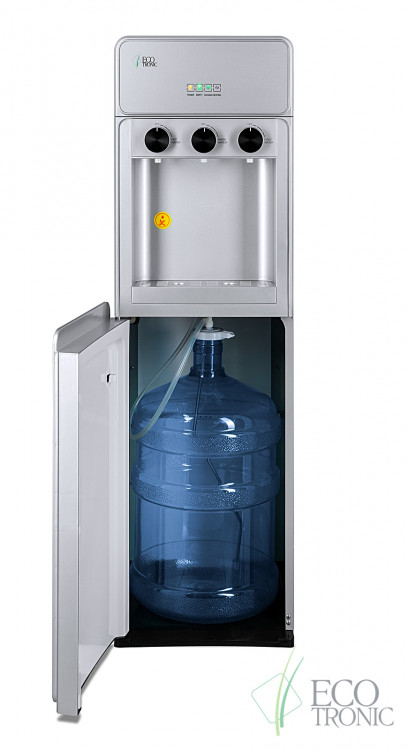 Кулер Ecotronic K42-LXE Full Silver – стильный напольный кулер с электронным охлаждением и нагревом