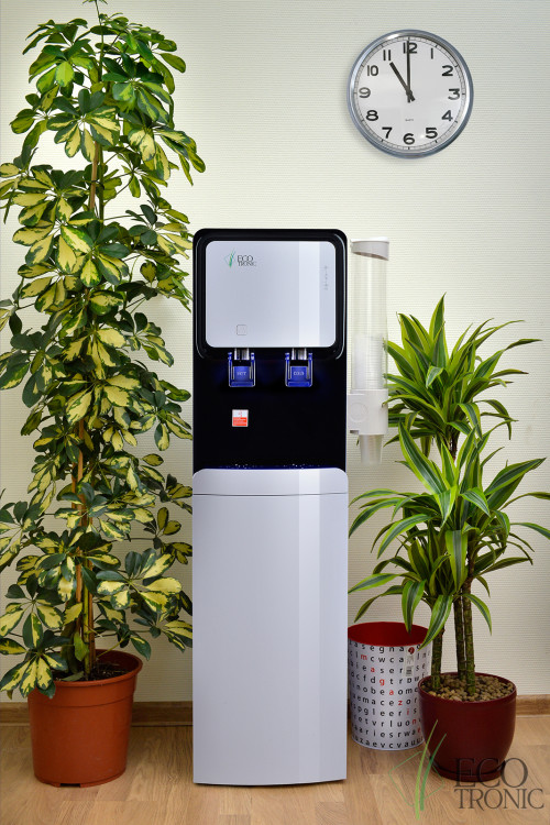 Кулер Ecotronic M50-LXE White-Black – стильный напольный с нижней загрузкой и электронным охлаждением