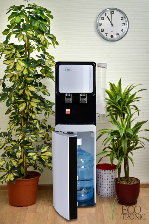 Кулер Ecotronic M50-LXE White-Black – стильный напольный с нижней загрузкой и электронным охлаждением