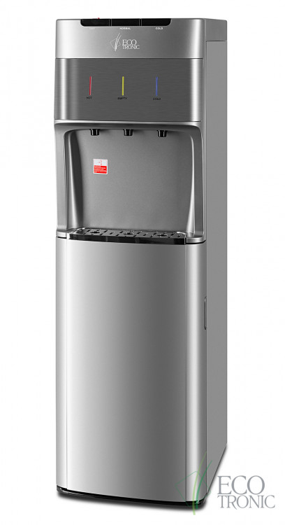 Кулер Ecotronic M30-LXE Silver+SS Top - премиальный напольный с нижней загрузкой и сенсорным управлением