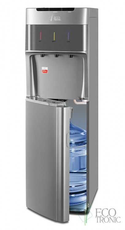 Кулер Ecotronic M30-LXE Silver+SS Top - премиальный напольный с нижней загрузкой и сенсорным управлением