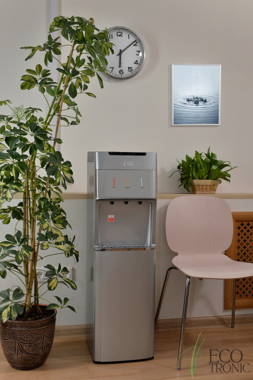 Кулер Ecotronic M30-LXE Silver+SS Top - премиальный напольный с нижней загрузкой и сенсорным управлением
