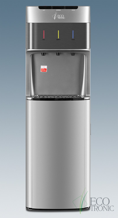Кулер Ecotronic M30-LXE Silver+SS Top - премиальный напольный с нижней загрузкой и сенсорным управлением