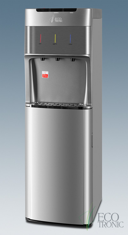 Кулер Ecotronic M30-LXE Silver+SS Top - премиальный напольный с нижней загрузкой и сенсорным управлением