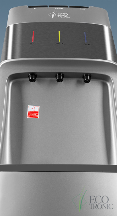 Кулер Ecotronic M30-LXE Silver+SS Top - премиальный напольный с нижней загрузкой и сенсорным управлением