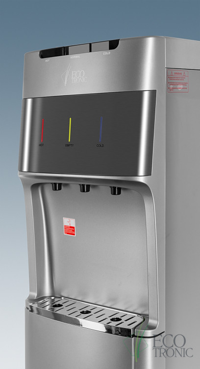 Кулер Ecotronic M30-LXE Silver+SS Top - премиальный напольный с нижней загрузкой и сенсорным управлением