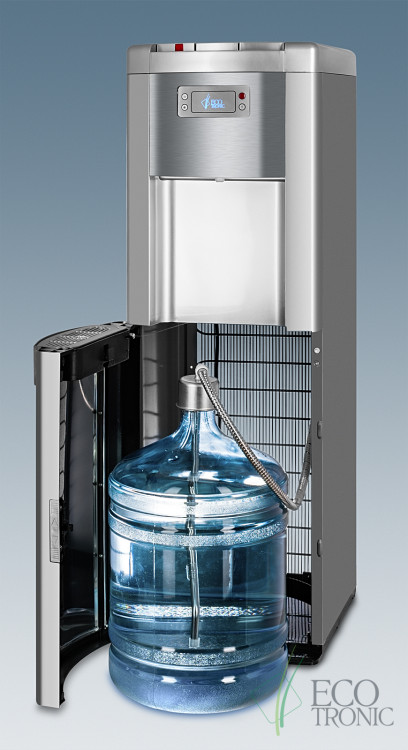 Кулер Ecotronic P9-LX Silver+SS – премиальный напольный кулер с нижней загрузкой и компрессорным охлаждением