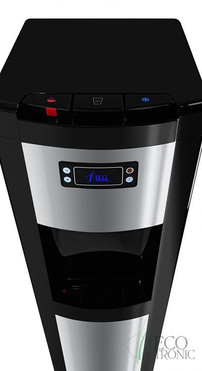 Кулер Ecotronic P9-LX Black+SS – стильный напольный кулер с нижней загрузкой и компрессорным охлаждением