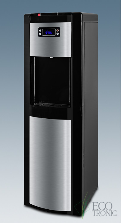 Кулер Ecotronic P9-LX Black+SS – стильный напольный кулер с нижней загрузкой и компрессорным охлаждением