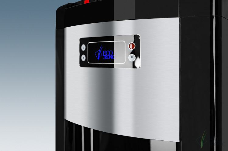 Кулер Ecotronic P9-LX Black+SS – стильный напольный кулер с нижней загрузкой и компрессорным охлаждением