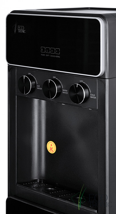 Кулер Ecotronic K42-LXE Black – стильный напольный кулер с нижней загрузкой и электронным охлаждением