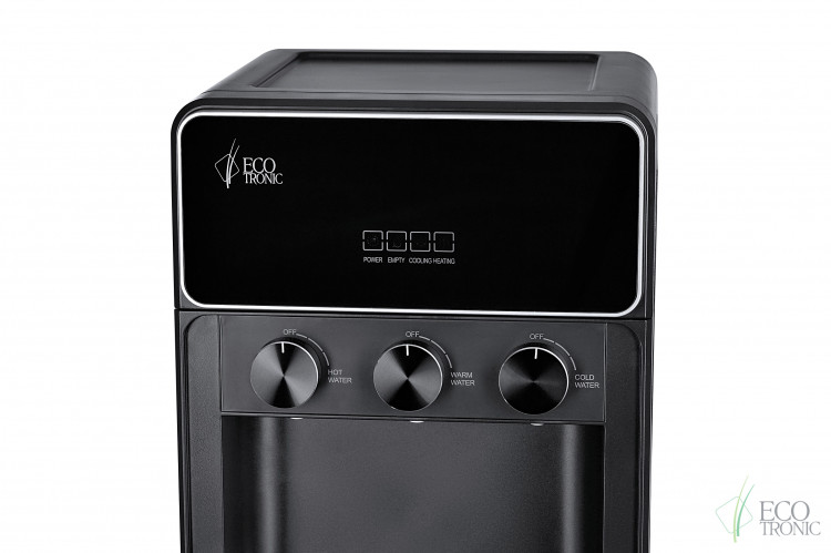 Кулер Ecotronic K42-LXE Black – стильный напольный кулер с нижней загрузкой и электронным охлаждением