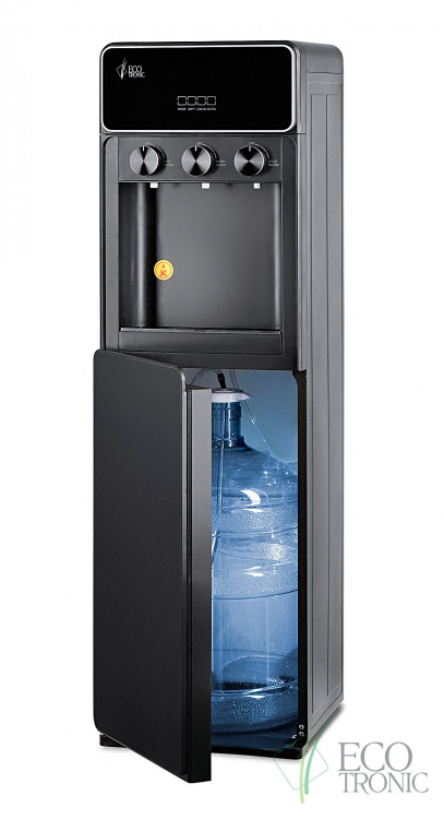 Кулер Ecotronic K42-LXE Black – стильный напольный кулер с нижней загрузкой и электронным охлаждением