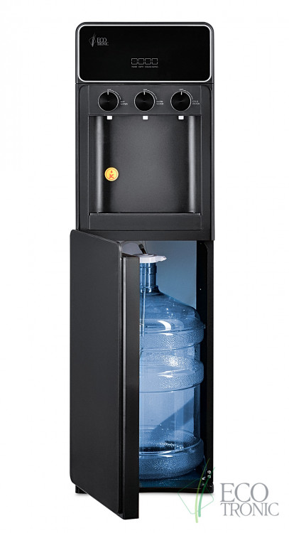 Кулер Ecotronic K42-LXE Black – стильный напольный кулер с нижней загрузкой и электронным охлаждением