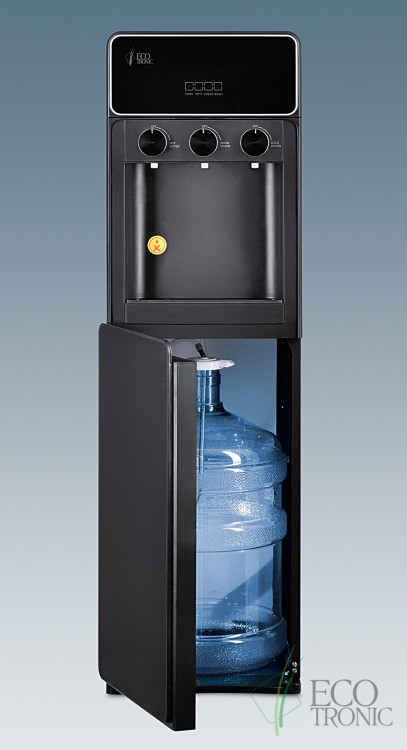 Кулер Ecotronic K42-LXE Black – стильный напольный кулер с нижней загрузкой и электронным охлаждением
