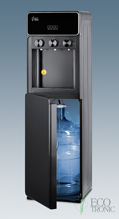 Кулер Ecotronic K42-LXE Black – стильный напольный кулер с нижней загрузкой и электронным охлаждением