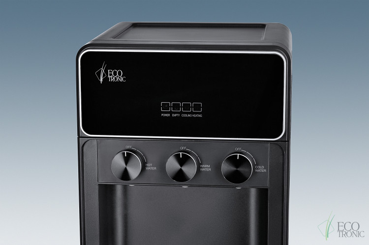 Кулер Ecotronic K42-LXE Black – стильный напольный кулер с нижней загрузкой и электронным охлаждением