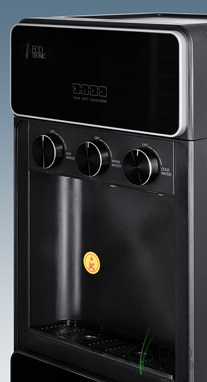 Кулер Ecotronic K42-LXE Black – стильный напольный кулер с нижней загрузкой и электронным охлаждением
